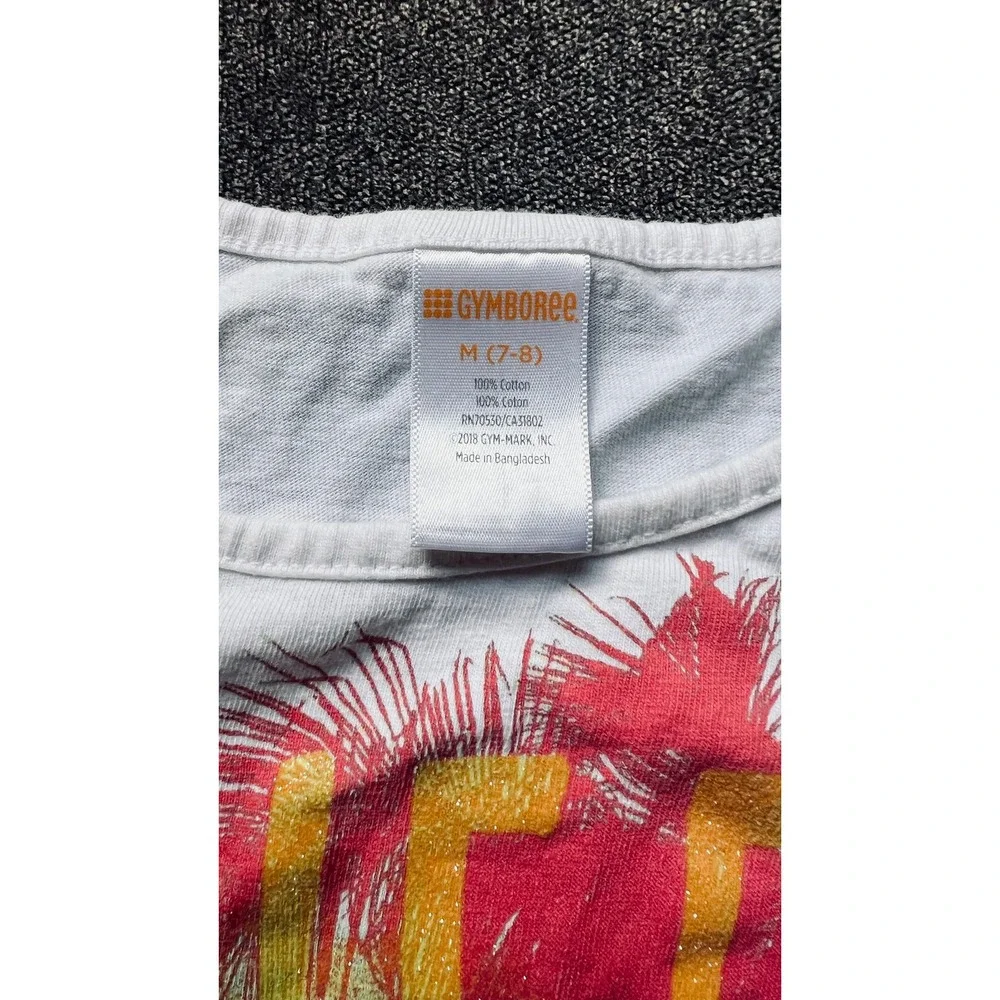 Gymboree Tank Top Kids Size M 7-8 White Vitamin Sea Graphic Palm Tree Shirt